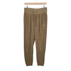 Nike Textured Terry Chevron Jogger Pants Women's Size Med Tan Athletic Casual